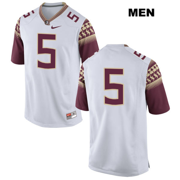 Men's NCAA Nike Florida State Seminoles #5 Da'Vante Phillips College No Name White Stitched Authentic Football Jersey AFH7069ML